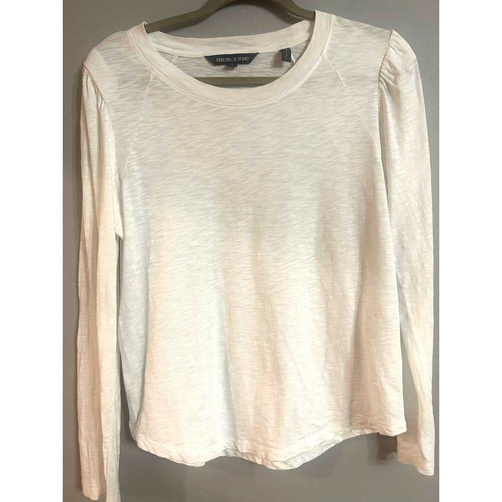 Veronica Beard Mason baseball tee M puff Minimalist elevated luxury Slub Cotton*